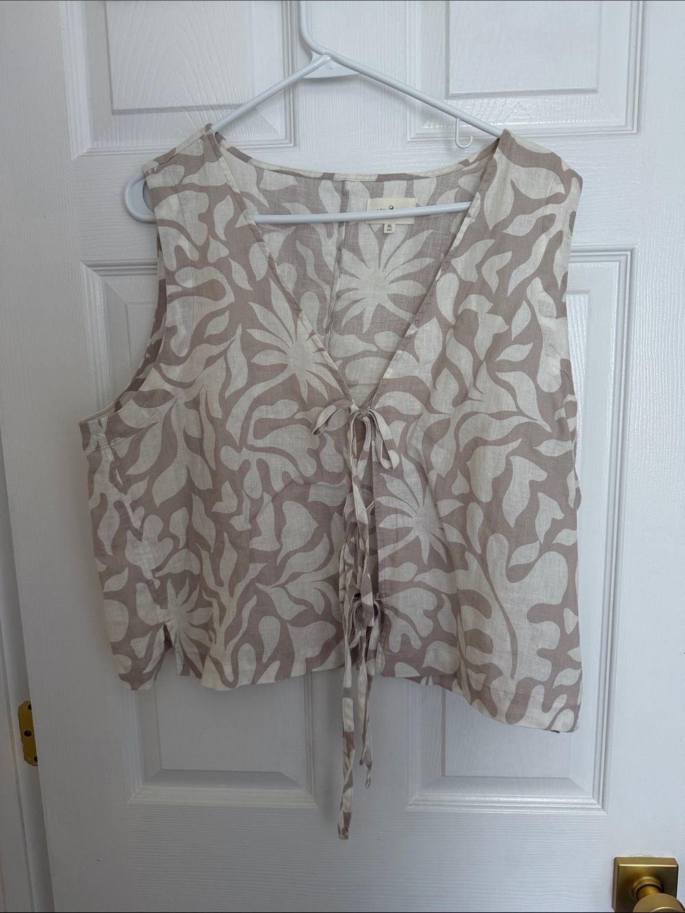 LOFT 2 piece - Print Linen-Blend top and bottom
